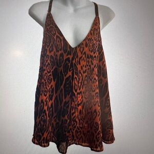 Patterson J Kincaid Leopard Print Swing Tank Blouse Sz small